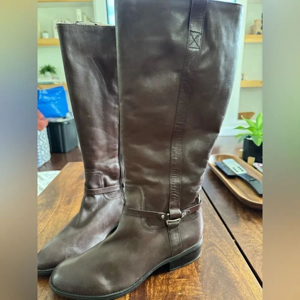 Ralph Lauren MARLA riding boots BROWN LEATHER Sz 11 - Picture 3 of 7